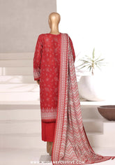 Sadabahar Printed Stitched Khaddar 3PC Collection - 2025 (RED D-11)